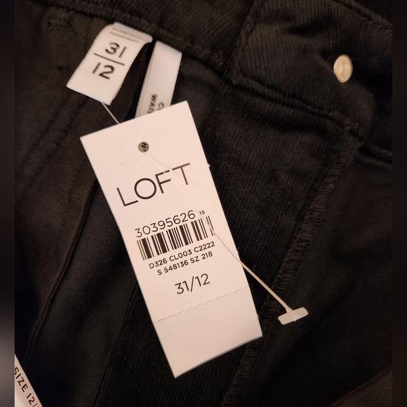 LOFT Curvy High Waist Skinny Velvet Pants Black, size 12 - Picture 8 of 11